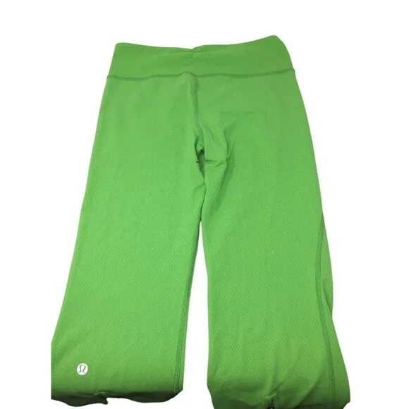 Lululemon Green Gather & Crow Crop Athletic Capri Leggings Size 4 - Picture 3 of 9